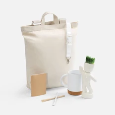Набор Eco Sapiens Buddy: рюкзак, кружка, набор для выращивания, лента, блокнот, две шариковые ручки, бежевый фото