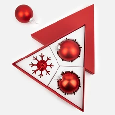 Набор елочных шаров Finery Trio, красный фото