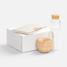 Набор Enviro Eco: настольный увлажнитель-ароматизатор, блокнот, бутылка для воды, ручка шариковая, белый фото