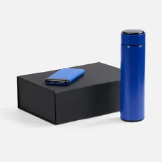 Набор Fast Trick Pro: внешний аккумулятор 10000 mAh, смарт-бутылка, синий фото