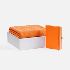 Набор Favor Warm: плед, ежедневник недатированный, ручка шариковая, оранжевый фото