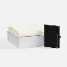 Набор Favor Warm: плед, ежедневник недатированный, ручка шариковая, черный / белый фото