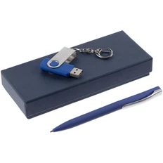 Набор Flashwrite: флешка Twist 8 Гб, ручка шариковая Pin Soft Touch, синий фото