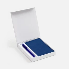 Набор Flat Mini: ежедневник недатированный, ручка шариковая Hint, синий фото