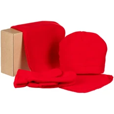 Набор Fleecy: шапка, шарф, варежки, красный фото