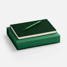 Набор Flex Shall Simple: ежедневник недатированный, ручка шариковая, зеленый фото