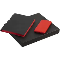 Набор Flexpen Black Energy: внешний аккумулятор Uniscend All Day Compact 10000 mAh, ежедневник Flexpen Black, красный / черный фото