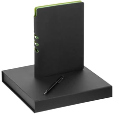Набор Flexpen Black: ежедневник недатированный, ручка шариковая Hotel Chrome, черный / зеленый фото