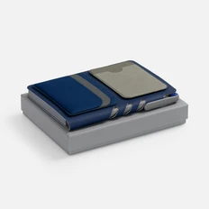 Набор Flexpen Dual: ежедневник недатированный, чехол для карточек, чехол для карты на телефон, ручка шариковая, синий фото