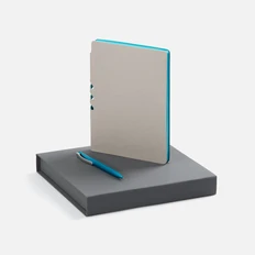 Набор Flexpen Grey: ежедневник недатированный, ручка шариковая, бирюзовый фото