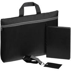 Набор Flexpen Shall Simple: ежедневник, сумка-папка, лента светоотражающая, чехол для пропуска, ручка шариковая, черный фото