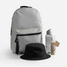 Набор Flowmode: панама, бутылка для воды, рюкзак, арахис в кунжуте, ремувка, серый фото