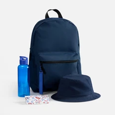 Набор Flowmode: панама, бутылка для воды, рюкзак, пастила, ремувка, синий фото