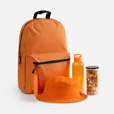 Набор Flowmode: панама, бутылка для воды, рюкзак, попкорн, ремувка, оранжевый фото