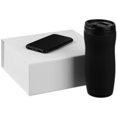 Набор Formation: термостакан, внешний аккумулятор 5000 mAh, черный / белый фото