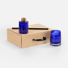 Набор Fragnola: ароматическая свеча и диффузор ароматический, темно-синий фото