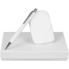 Набор Full Moon ver.2: магнитный аккумулятор Feel Motion 5000 mAh, ручка шариковая Konvent, белый фото