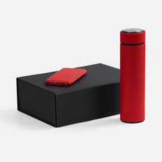 Набор Full Power: внешний аккумулятор 10000 mAh, термос с ситечком, красный фото