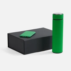 Набор Fullbright: внешний аккумулятор 5000 mAh, термос с ситечком, зеленый фото