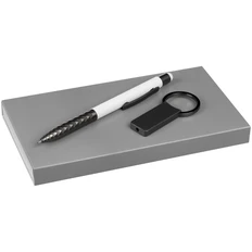 Набор Graphite: ручка-стилус шариковая, брелок, белый фото