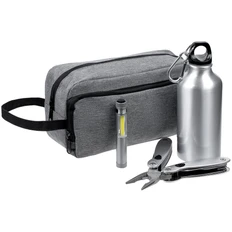 Набор Gripping: мультиинструмент, бутылка для спорта, несессер, фонарик, серебристый фото