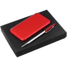 Набор Hand Hunter Catch: ручка шариковая Dagger Soft Touch, внешний аккумулятор Uniscend Half Day Compact 5000 mAh,красный фото