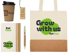 Набор Hello Eco: термокружка, ежедневник, ручка, брелок-подставка, шоппер, бежевый фото