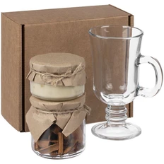 Набор Honey Wine: кружка для глинтвейна, крем-мед с кедровыми орехами, специи, крафт фото