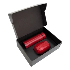 Набор Hot Box C black: кофер, термос с датчиком температуры, красный фото