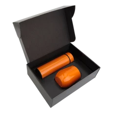 Набор Hot Box C black: кофер, термос с датчиком температуры, оранжевый фото