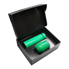 Набор Hot Box C black: кофер, термос с датчиком температуры, зеленый фото