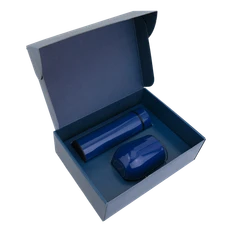 Набор Hot Box C blue: кофер, термос с датчиком температуры, синий фото