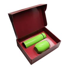 Набор Hot Box C red: кофер, термос с датчиком температуры, салатовый фото