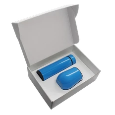 Набор Hot Box C white: кофер, термос с датчиком температуры, голубой фото