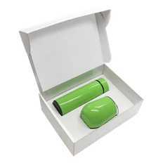 Набор Hot Box C white: кофер, термос с датчиком температуры, салатовый фото