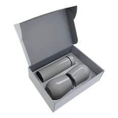 Набор Hot Box C2 grey: 2 кофера, термос с датчиком температуры, серый фото