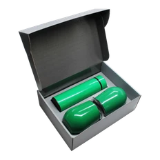 Набор Hot Box C2 grey: 2 кофера, термос с датчиком температуры, зеленый фото