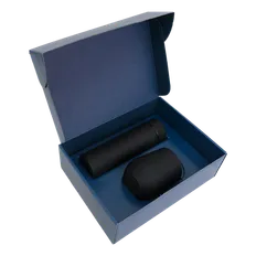 Набор Hot Box CS blue: кофер, термос с датчиком температуры, черный фото