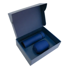 Набор Hot Box CS blue: кофер, термос с датчиком температуры, синий фото