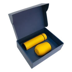 Набор Hot Box CS blue: кофер, термос с датчиком температуры, желтый фото