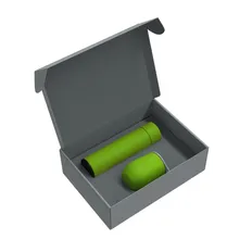 Набор Hot Box CS grey: кофер, термос с датчиком температуры, салатовый фото