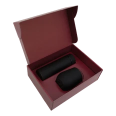 Набор Hot Box CS red: кофер, термос с датчиком температуры, черный фото