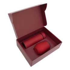 Набор Hot Box CS red: кофер, термос с датчиком температуры, красный фото