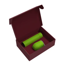 Набор Hot Box CS red: кофер, термос с датчиком температуры, салатовый фото
