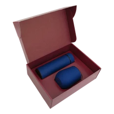 Набор Hot Box CS red: кофер, термос с датчиком температуры, синий фото