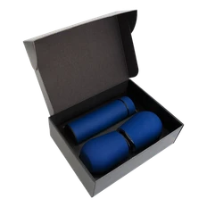 Набор Hot Box CS2 black: 2 кофера, термос с датчиком температуры, синий фото