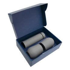 Набор Hot Box CS2 blue: 2 кофера, термос с датчиком температуры, серый фото