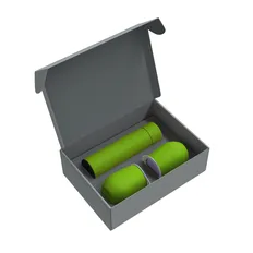 Набор Hot Box CS2 grey: 2 кофера, термос с датчиком температуры, салатовый фото