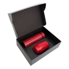 Набор Hot Box E black: кофер, термос с датчиком температуры, красный фото