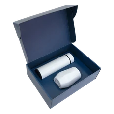 Набор Hot Box E blue: кофер, термос с датчиком температуры, белый фото